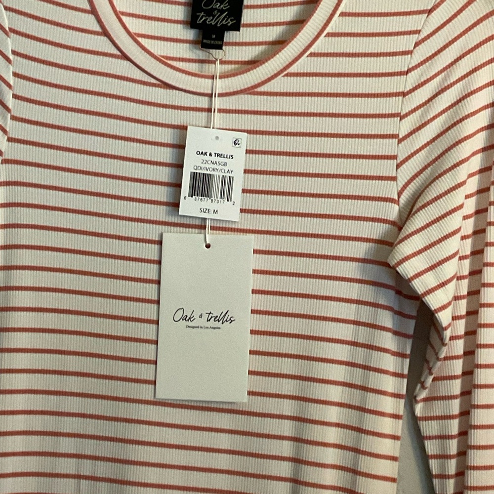 Women's Striped Top - Pink and White